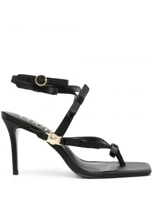 Sandále s mašľou Versace Jeans Couture čierna
