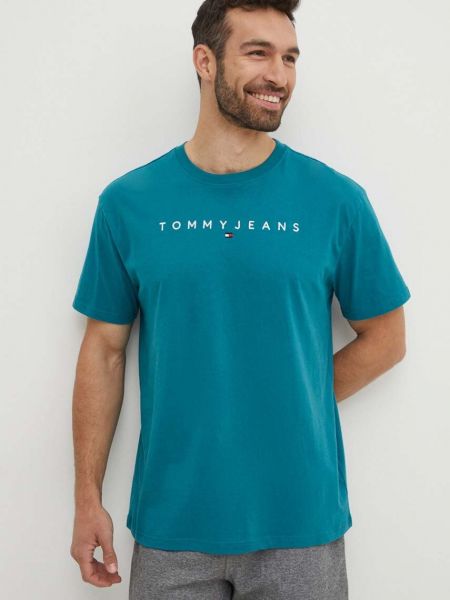Koszulka bawełniana Tommy Jeans zielona