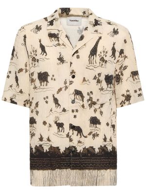 Marškiniai iš viskozės Nanushka smėlinė
