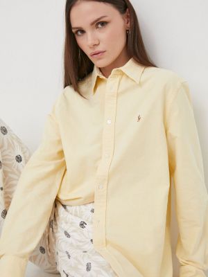 Koszula bawełniana relaxed fit Polo Ralph Lauren żółta