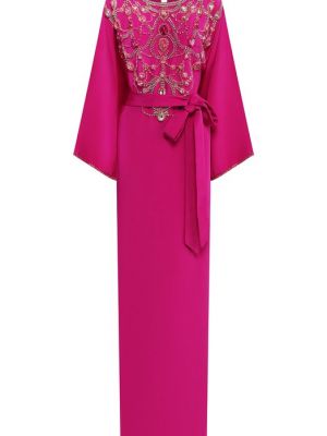 Шелковое платье Marchesa розовое