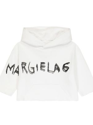 Hoodie i bomull i jersey för tjejer Mm6 Maison Margiela Kids vit