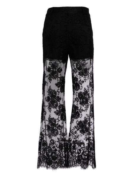 Φλοράλ παντελόνι με δαντέλα Monse μαύρο