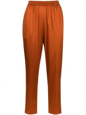 Saténové strečové kalhoty Gianluca Capannolo - oranžová