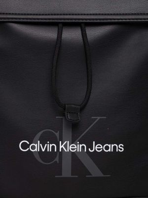 Batoh s potiskem Calvin Klein Jeans černý