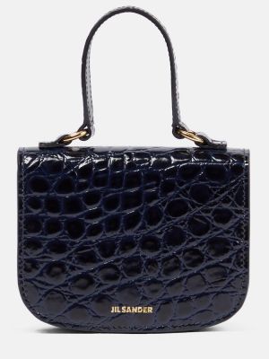 Lær mini bag Jil Sander blå