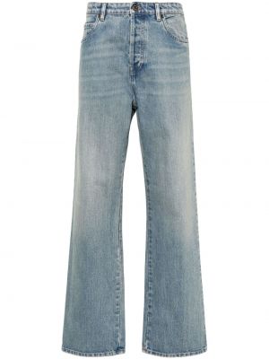 Straight fit džíny s vysokým pasem Miu Miu modré