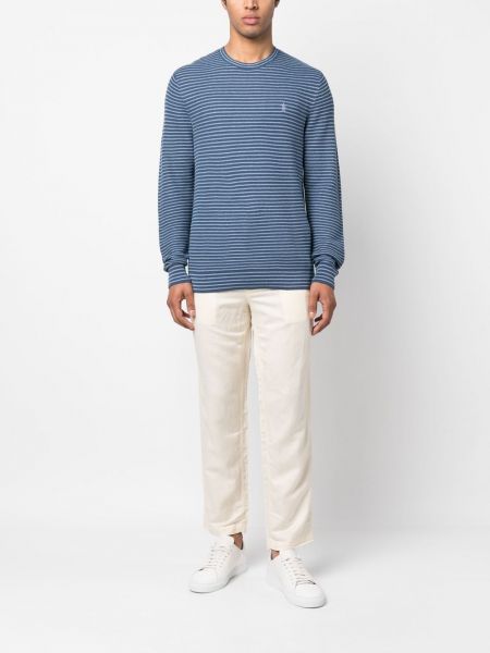 Dryžuotas siuvinėtas medvilninis polo marškinėliai Polo Ralph Lauren