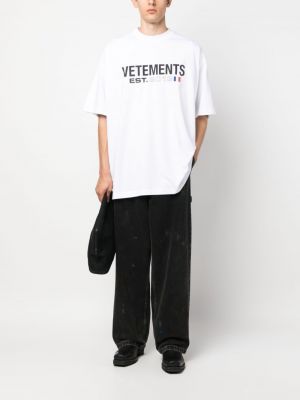 T-shirt aus baumwoll mit print Vetements weiß