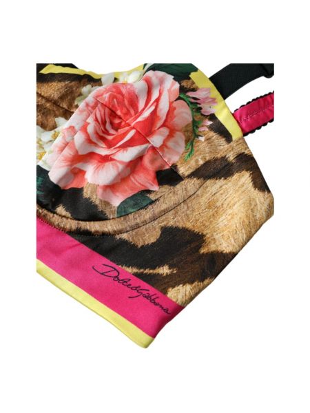 Crop top de seda de flores Dolce & Gabbana