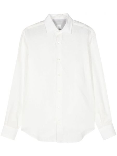 Λινό πουκάμισο Eleventy λευκό
