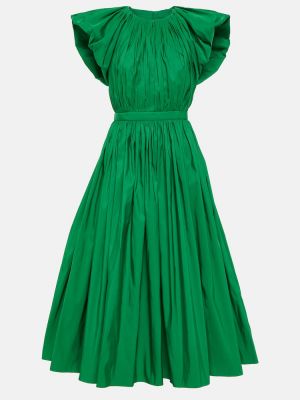 Plisované midi šaty Alexander Mcqueen zelená