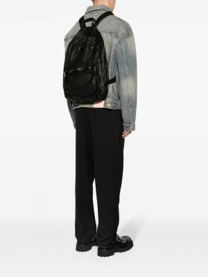 Leder rucksack mit reißverschluss Giorgio Brato schwarz
