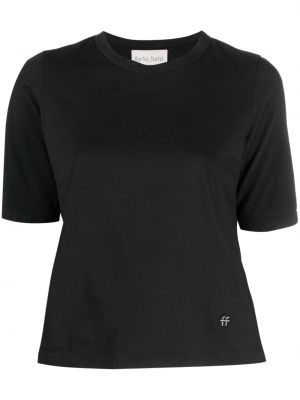 Kokvilnas t-krekls Forte_forte melns