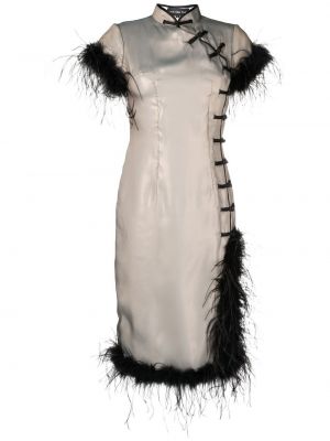 Коктейлна рокля с пера Lisa Von Tang