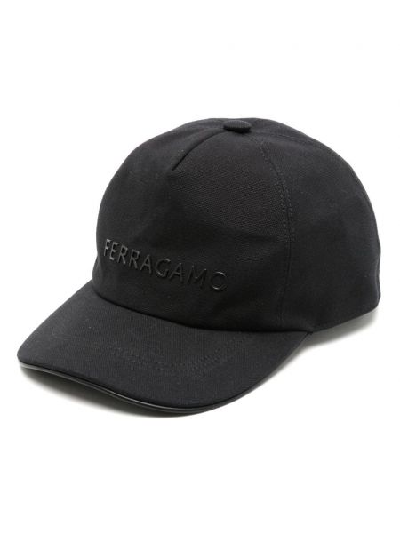 Medvilninis kepurė su snapeliu Ferragamo juoda