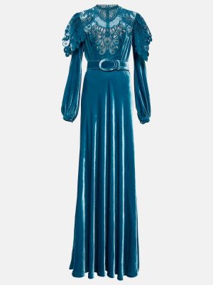 Maksi haljina od samta Costarellos plava