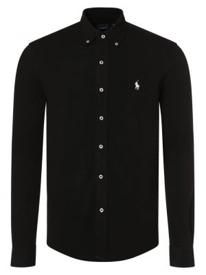 Czarna koszula na guziki bawełniana puchowa Polo Ralph Lauren