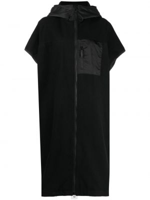 Mini obleka s kapuco Yohji Yamamoto črna