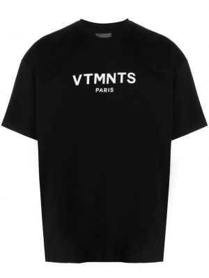 Bavlnené tričko s potlačou Vtmnts čierna