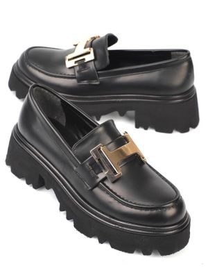 Pantofi loafer cu cataramă cu vârf rotund Capone Outfitters
