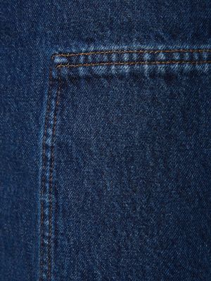 Bavlnená džínsová sukňa Totême modrá