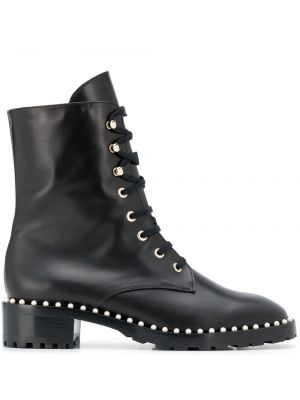 Spitzen schnür stiefelette mit spikes Stuart Weitzman schwarz