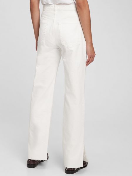 Zvonové džíny relaxed fit Gap bílé