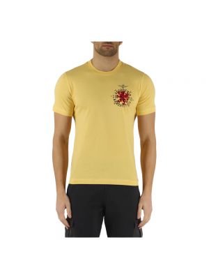 T-shirt mit stickerei Aeronautica Militare gelb