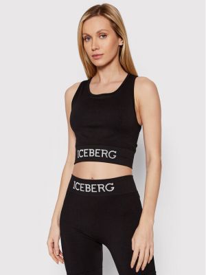 Marškinėliai slim fit Iceberg juoda