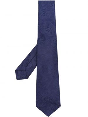 Žakárová kravata s paisley vzorom Kiton modrá