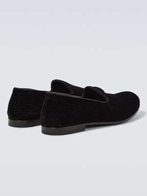Sametové loafers Giorgio Armani černé