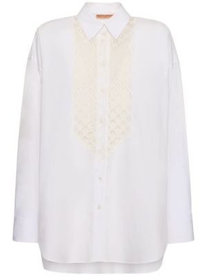 Памучна риза бродирана Ermanno Scervino бяло