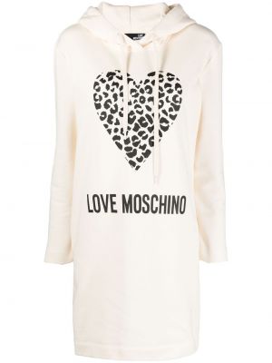 Obleka s kapuco s potiskom Love Moschino