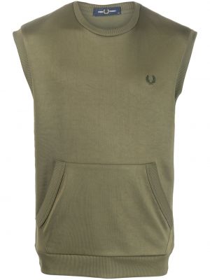 Gilet ricamato Fred Perry verde