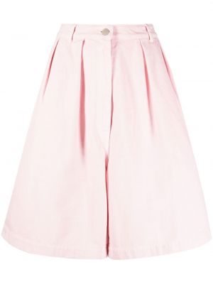 Plisseeritud teksariidest lühikesed püksid Raf Simons roosa