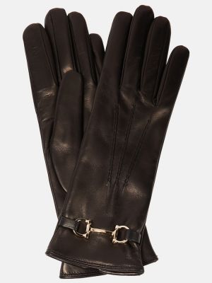 Mănuși din piele Ferragamo negru