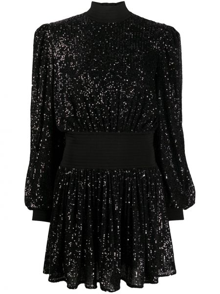 Mini vestido con bordado con lentejuelas Balmain negro