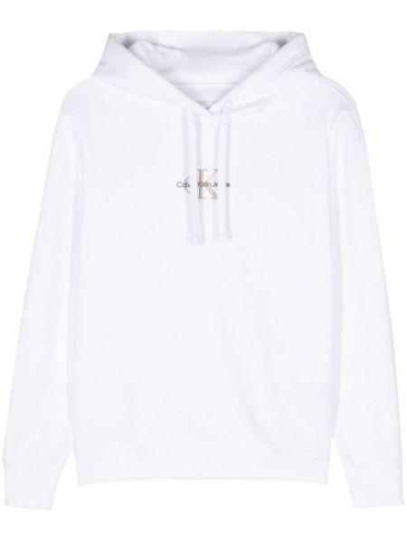 Langes sweatshirt mit stickerei Calvin Klein weiß