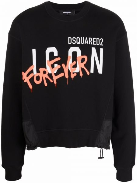 Trykt sweatshirt Dsquared2 svart