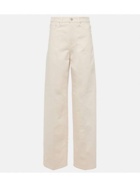 Voľné džínsy s vysokým pásom Totême biela