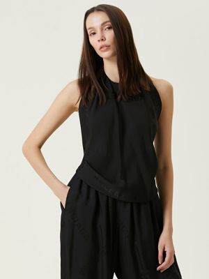 Жаккардовая блузка Balenciaga черная