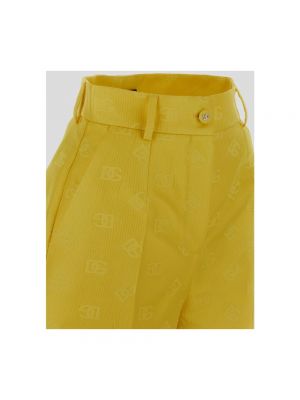 Pantalones cortos de algodón con bolsillos Dolce & Gabbana amarillo