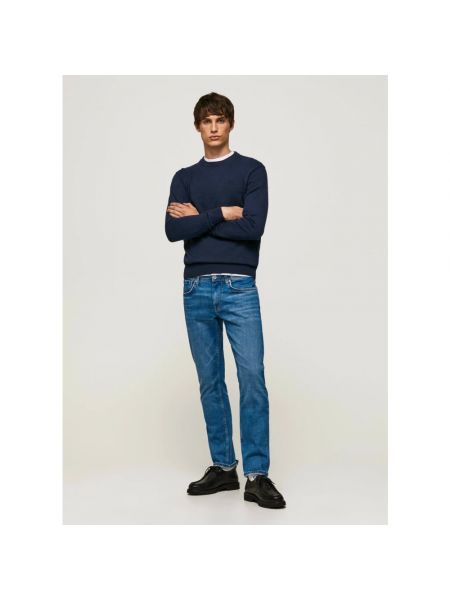 Jersey de lana de tela jersey de cuello redondo Pepe Jeans azul