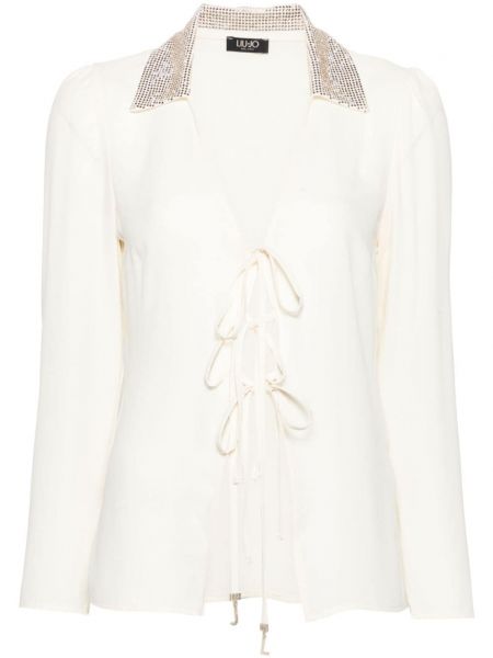 Блуза от креп Liu Jo бяло