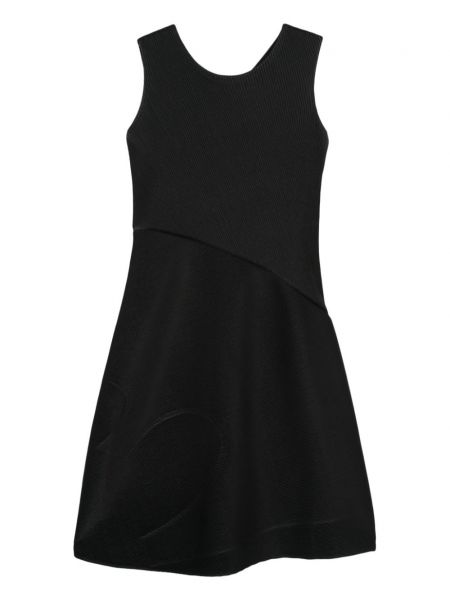 Plisované kožené mini šaty Issey Miyake černé