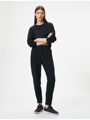 Asimetriska sportiska stila džemperis ar garām piedurknēm no modāla Koton