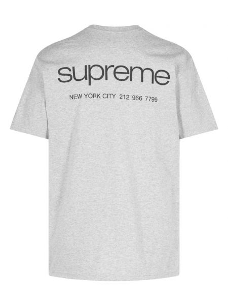 Bavlněné tričko s potiskem Supreme šedé