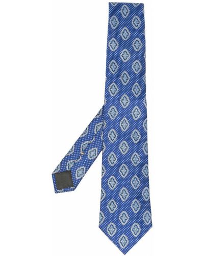 Corbata con estampado geométrico Canali azul