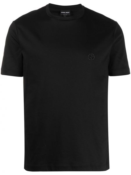 T-shirt ricamato Giorgio Armani nero